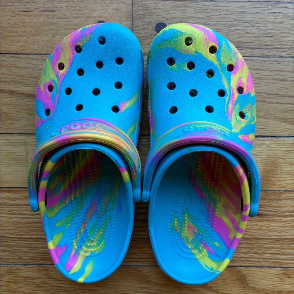 Kids' Classic Marbled Clog - Digital Aqua/Multi - size J4